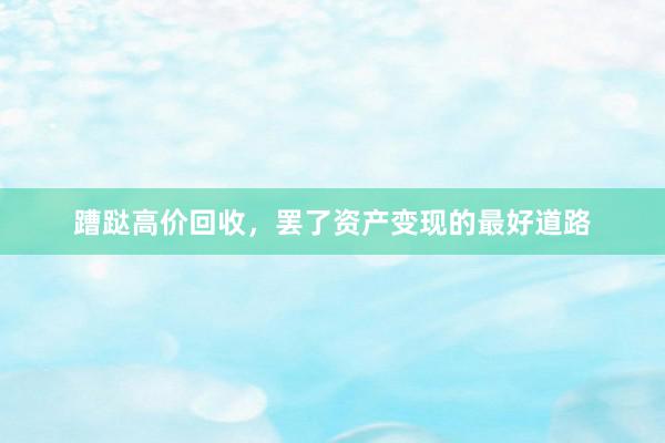 蹧跶高价回收，罢了资产变现的最好道路